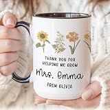 Fastpeace Personalized Back-to-School Two-Tone Mug– 11Oz 15Oz Ceramic Mug with Custom Teacher Name, Teacher Thank You Appreciation & Classroom Gift