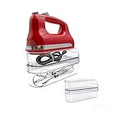 Clear Hand Mixer Storage Case - 2-Layer Acrylic Kitchen Organizer and Countertop Holder for Kitchen Aid & Other Hand Mixers, Utensils, Whisks, and Mixing Accessories - Dustproof, Space Saving