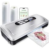 Vacuum Sealer Machine with AirLock ProSeal System, 10-in-1 Vacuum Sealer for Food, Moist/Dry Sealing Modes, Compact Design with Digital Timer, Built-in Cutter & Roll Storage, Stainless Steel
