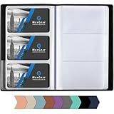 MaxGear Business Card Organizer, 240 Cards Book Portable Business Card Holder for Men & Women, Professional PU Credit Cards Binder File Storage, Black