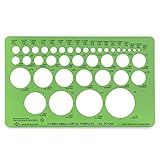 ALVIN, TD1200, Circle Guide Template, Drawing and Drafting Tool for Artists, Architects, Design and Drafting, 4.25" x 7.25" x .030"