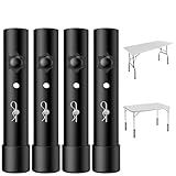 4 Pack Table Leg Extenders for Folding Table Straight/Bent Leg,Heavy Duty Folding Table Leg Risers Extensions,2 Levels/Heights Adjustable Risers Portable For Indoor&Outdoor Use Easy Installation