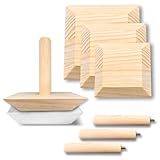 GeryVtee 3-Pack Square Pottery Molds Wood Pottery Tools with Handle Top Forms for DIY Bowls Plate Dish Slump Press Art Making Pottery Tools for Handbuilding(4.5" 5.5" 6.5")