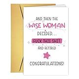 COLINHELIN Retirement Card, Funny Retirement Card for Women, Colleague Leaving Work Card Her, Retiring Card Gift for Famale Coworker, Humor Happy Retirement Card, Women Retired Congratulation Card