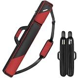 PEKREWS Pool Cue Case, Pool Stick Case 2x2 with 2 Accessories Pockets