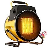 Karveden Outdoor Heater for Patio, Portable Heaters for Outdoor Use, Fast Heat PTC Ceramic Portable Heaters, Overheat, 3-Mode Electric Heater for Greenhouse, Outside, Garage, Deck & Patio