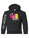 ALLNTRENDS Kids Youth Hoodie Gymnastics Pink Print Love Sport Girly Gymnast (L, Black)