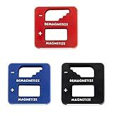 Katzco Precision Demagnetizer-Magnetizer - Pack of 3 Colors - Black, Red, Blue - for Screwdrivers, Small Tools, Small, Big Screws, Drills, Drill Bits, Sockets, Nuts, Bolts, Nails, Construction Tools