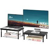 WALI Computer Monitor Stand for Desk, Adjustable Laptop Riser, Desk Monitor Stand Underneath Storage for Office, School Supplies (PTT001-B), 1 Pack, Black