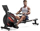 Rowing Machine, WENOKER Magnetic Rower for Home with 350LB Weight Capacity, Whisper Quiet Resistance, LCD Monitor & Tablet Holder, Comfortable Seat Cushion, Compact Space-Saving Design