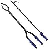 40" Fire Log Tongs Firewood Grabber and Fire Poker Set,Large Fire Pit Tool Outdoor/Indoor Bonfire Campfire Backyard Deck Camping Log Grabber Rustproof Safely Moves Firewood