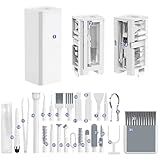 32-in-1 Multi-Functional Cleaning Kit for Electronics inlcuding Headphones,Mobile Phones,Computer,Monitor,Lens and etc, Compact and Portable Design, White