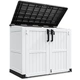 LHBcraft Outdoor Storage Cabinet 36 Cu Ft with Lockable Doors, Portable Horizontal Resin Storage Shed -Easy to Assemble, Waterproof Outdoor Storage Box for Backyards,Patios