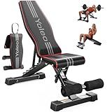 YOLEO Adjustable Weight Bench for Home Gym, ASTM-Certified 827LBS, 95% Pre-Assembled, Foldable Gym Bench with 84 Positions Incline Decline Flat, Wider Seat