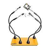 Fstop Labs Third Hand Soldering Tool PCB Holder Four Magnetic Based Flexible Metal Arms Helping Hands Crafts Jewelry Hobby Workshop Helping Station Non-Slip Steel Weighted Base