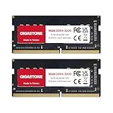 【DDR4 RAM Laptop Only】 GIGASTONE 32GB Kit (2x16GB) DDR4 3200MHz (2933MHz or 2666MHz) PC4-25600 (PC4-23400, 21300) CL22 1.2V SODIMM 260 Pin Unbuffered Non ECC High Performance Notebook Memory Upgrade