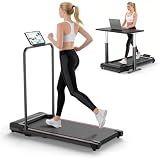 Walking Pad Treadmill for Home - Under Desk Treadmills with Handle Bar Foldable Mini Portable Walk Pads Compact Folding Electric Treadmills Machine Small Spaces with Remote Control Adjustment Terluxra