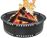 Fire Pit Ring 36inch Fire Ring for Outside Fire Pit,Large Round Smokeless Firepit Insert,DIY Fire Rings for Outside Wood Burning Above or In-Ground Camping Firepit Ring for Outdoor Patio Yard Garden