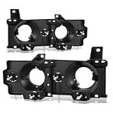 [Quad Sealed Beam Models] GM2508101 GM2509101 Factory Style Headlight Mount Brackets Compatible with Chevy GMC C/K Series 1988-1989, Driver and Passenger Side, Bare Black