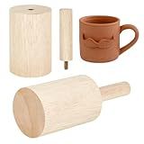 BENECREAT 8.6x3 inch Cup Pottery Molds, Wood Pottery Tools with Handle Pottery Molds Set for Clay Pottery Rib Wooden Shaping Porcelain Cup