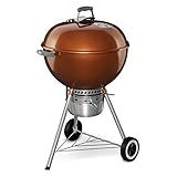 Weber Original Kettle Premium Charcoal Grill, 22-Inch, Copper – Outdoor BBQ Grill with Built‑In Thermometer, Heat Control Dampers & One‑Touch™ Cleaning System