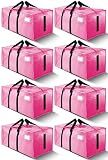 HOMESURE Supports 200lbs Heavy Duty Moving Bags - Strong Zipper & Wrap-Around Handles - Water-Resistant Storage Totes, Durable Alternative to Moving Boxes - 8 Pack - Pink