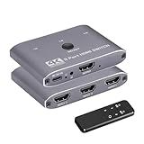 HDMI Switch 4K@60Hz, 3 Port HDMI Switch 3 in 1 Out with IR Remote Control, Support 4K, 3D, 1080P, HDMI 2.0, HDCP 2.2, Ultra HD for HDTV, PS4/5, Game Consoles etc