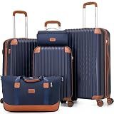 Cosbarn Luggage Sets, Lightweight Durable Hardshell, 5 piece Suitcase Sets | Suitcase set with 360° Spinner Wheels, TSA-approved Lock, Large Checked Travel Suitcases , Hard Shell, 20/24/28 Inch
