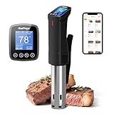 2.4g Wifi Sous Vide Cooker CharMeter Sous Vide Machine CSV-100-W, 1000 Wattts Sous-Vide Cooker Immersion Circulator App Control with 14 Preset Recipes, Calibration Function,Fast-Heating with Timer