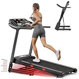 THERUN Incline Treadmill, 0-12% Auto Incline Treadmill for Running and Walking, 300 lbs Weight Capacity, Wide Belt,3.0HP,18" LED Screen, 2 Layers Shock-Absorbing Red