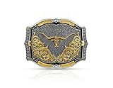 Montana Silversmiths Western Lifestyle Texas/Longhorn Made in the USA Buckle (Cracked Earth Longhorn)