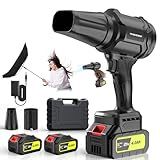 Cordless Leaf Blower, 980,000 RPM Handheld Leaf Blower with 2 X 4.0Ah Batteries & Charger, Lightweight Leaf Blowers for Patio Cleaning, Lawn Care, Leaves, Dust