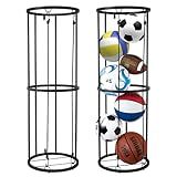 URMMIY Garage Ball Storage Rack - Wall-Mounted Vertical Ball Holder for Basketball, Soccer, Volleyball, Football - Space-Saving Sports Organizer for Garage, Home, Basement, Kids' Room, Outdoor Use