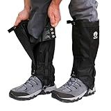 Pike Trail Adjustable Leg Gaiters - Lightweight, Waterproof - Leg Guards for Men & Women - Hiking Essentials Ideal for Hunting, Trekking & Fishing - Black - 1 Pair