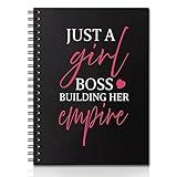 QYUVK Just A Girl Boss Building Her Empire Hardcover 160 Pages Blank Spiral Notebooks, Boss Lady Notebook, Boss Lady Gifts, New Business Owner Gift, Women Entrepreneur Gift, New Job Gift