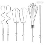 NBPLUS Hand Mixer Beaters Attachments Kit for Kitchenaid Beaters, Whisk, Dough Hooks & Liquid Blending Rod, Compatible with KHM3, KHM5, KHM7, KHM9, KHM926, KHM512 Replacement Accessories Parts 6 Pcs