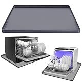Dishwasher Drain Pan Mat, Portable Dishwasher Silicone Mat with Raised Edge, Small Dishwashers Drip Pan Dishwashers Tray for Leaks, Non-Slip Waterproof Protector Pad, 23.6''x19.7''