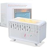 White Noise Night Light Humidifier, 3-in-1 White Noise Sound Machine Humidifier with 8 Ambient Sounds, Diffuser Sound Box Powered by USB, Sleep Sound Machine for Home Office, Timer