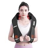 AMZPONY® Cordless Neck Massager for Pain Relief Deep Tissue, Rechargeable Shiatsu Neck and Back Massager with Heat Kneading Shoulder Massage for Body Muscle Pain Relief,Gifts for Dad Mom Friends