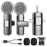 PoP voice 3 in 1 Wireless Mini Microphone for iPhone Android Camera iPad, Lavalier Microphone with Noise Reduction, Lapel Lav Mic with Noise Reduction for Video Recording Vlog YouTube TikTok
