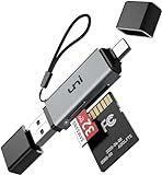 uni SD Card Reader, High-Speed USB C to Micro SD Card Adapter USB 3.0 Dual Slots, Memory Card Reader for SD/Micro SD/SDHC/SDXC/MMC, Compatible with MacBook Pro/Air, Chromebook, Android Galaxy