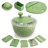 SUSTEAS Salad Spinner Large, Lettuce Spinner with 5 Blade Slicer, 5Qt