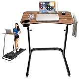 Stepwaver Treadmill Desk, Small Standing Desk for Walking Pad, 30-47 Inch Adjustable Height Walking Pad Stand for Treadmill, Portable Standing Table for Bike - Brown
