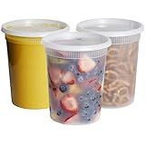 GUSTO [32 oz. - 24 Count Plastic Deli Containers with Lids - Disposable Food Storage Containers With Airtight Lids, Ideal for Soups, Stews, and Meal Prep