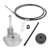 GDAE10 12" + 3/4" Shaft Boat Steering System, Marine Outboard Boating with 3 Turn Outboard Motor Rotary Steering Console Cable Kit Safe T Quick Connect