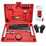 CTR Heavy Duty Tire Plug Kit - 68pcs All-in-One Universal Tire Repair Kit with Plugs, Professional Tools for Tubeless Tyre Flats for Cars, Truck, RV, SUV, ATV, Motorcycle, Tractor, Trailer - GE0001