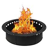 Baitedelai Outdoor Smokeless Fire Pit Ring 40 Inch Outer/36 Inch Inner Diameter, Heavy Duty Metal Round Liner Insert for Outside DIY Campfire or Bonfire Ring, Above or In Ground Use