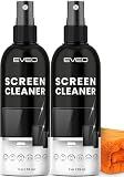 Screen Cleaner Spray - TV Screen Cleaner Spray and Microfiber Cloth kit, Computer Screen Cleaner & Car Screen Cleaner for TV, Monitor, Laptop, MacBook, iPad, iPhone and Electronic Devices - 2 Pack