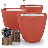 GARDENIX DECOR Self Watering Pots for Indoor Plants 3 Pack - Flower Pot with Water Level Indicator for Plants, Grow Tracking Tool - Self Watering Planter Plant Pot - Coco Coir - Terracota