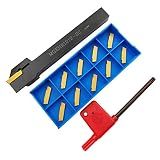 ASZLBYM Lathe Grooving Tool Holder Grooving Cut-Off Tool Holder MGEHR1212-2 With 11pcs MGMN200-G Indexable Carbide Grooving Inserts